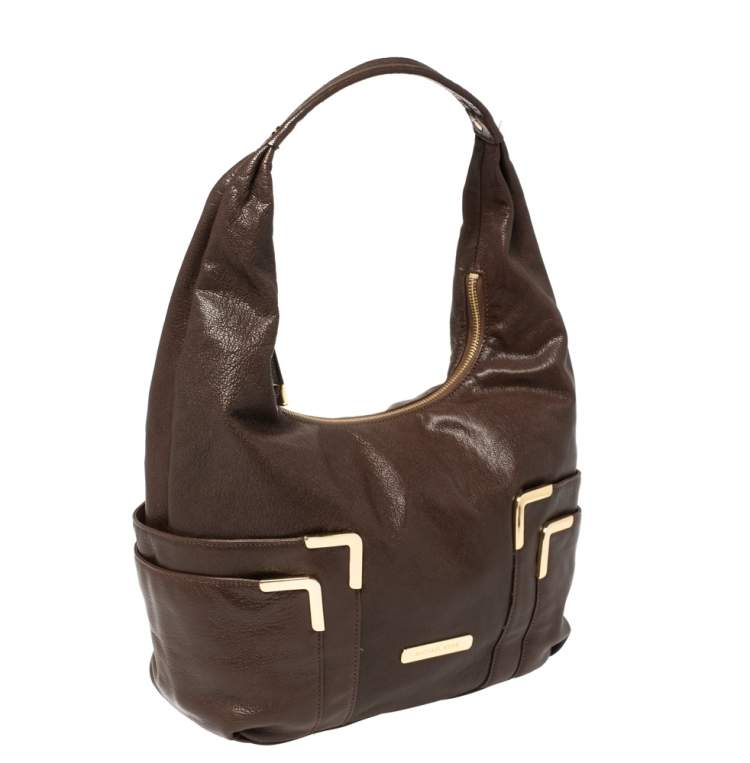Pre Owned Michael Kors Brown Leather Hobo 