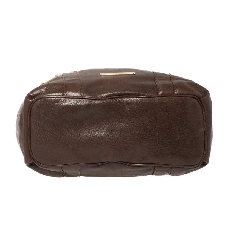 Pre Owned Michael Kors Brown Leather Hobo 