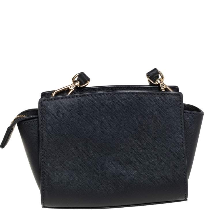Pre Owned Michael Kors Black Saffiano Leather Mini Selma Crossbody Bag