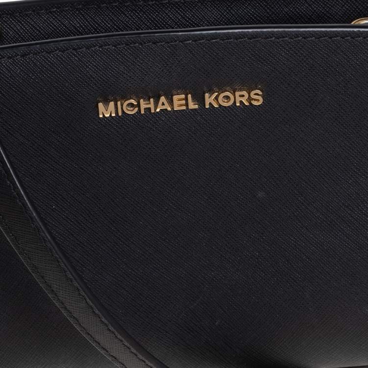 Pre Owned Michael Kors Black Saffiano Leather Mini Selma Crossbody Bag