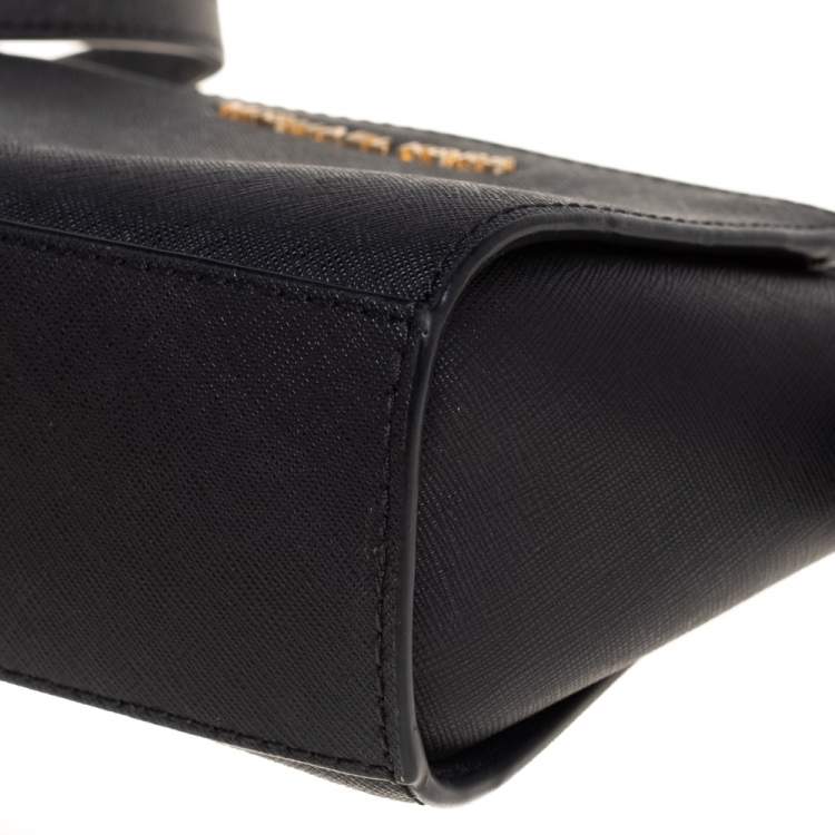Pre Owned Michael Kors Black Saffiano Leather Mini Selma Crossbody Bag