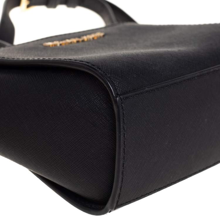 Pre Owned Michael Kors Black Saffiano Leather Mini Selma Crossbody Bag