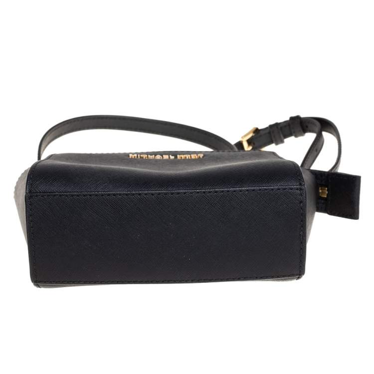 Pre Owned Michael Kors Black Saffiano Leather Mini Selma Crossbody Bag