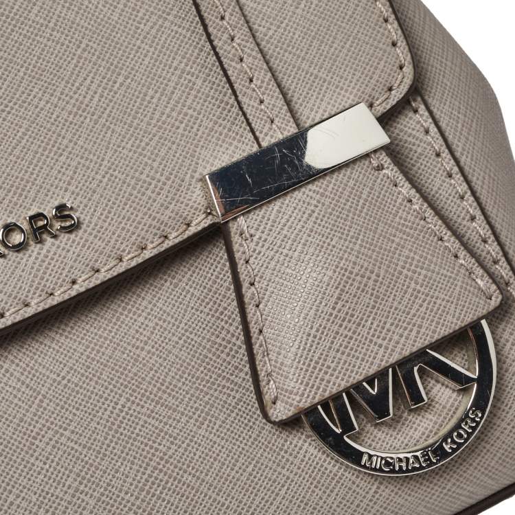 Pre Owned Michael Kors Grey Leather Mini Ava Top Handle Bag