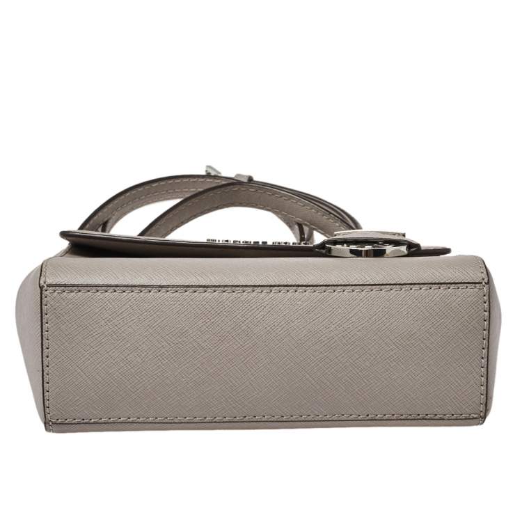 Pre Owned Michael Kors Grey Leather Mini Ava Top Handle Bag