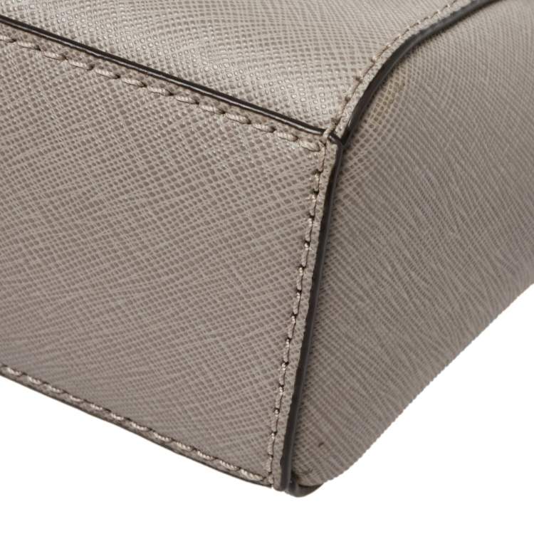 Pre Owned Michael Kors Grey Leather Mini Ava Top Handle Bag