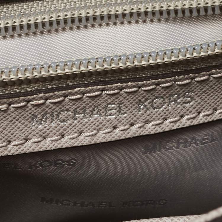 Pre Owned Michael Kors Grey Leather Mini Ava Top Handle Bag