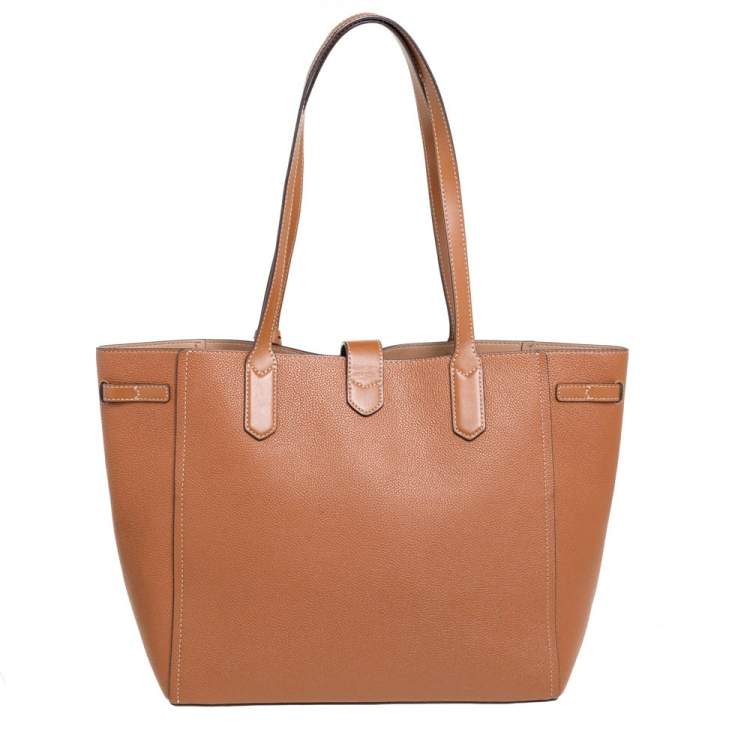 Pre Owned Michael Kors Brown Leather Large Cassie Tote