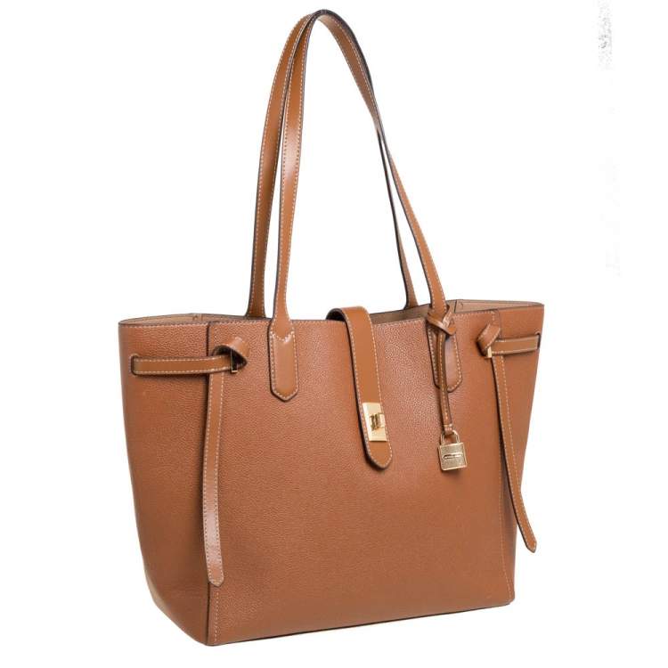 Pre Owned Michael Kors Brown Leather Large Cassie Tote