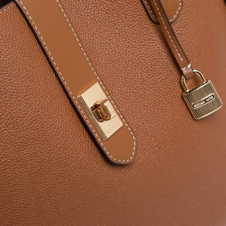 Pre Owned Michael Kors Brown Leather Large Cassie Tote