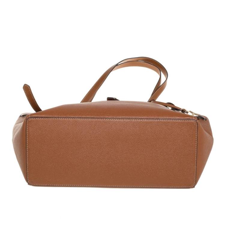 Pre Owned Michael Kors Brown Leather Large Cassie Tote