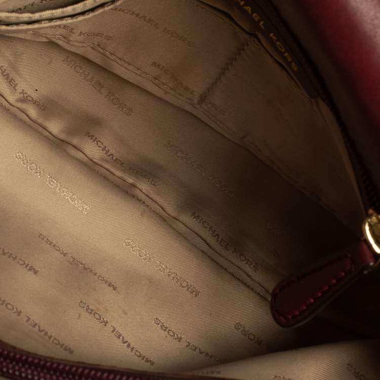 Pre Owned Michael Kors Burgundy Leather Large Sloan Shoulder Bag