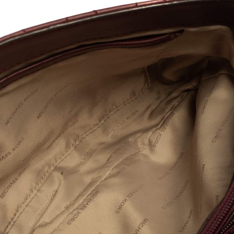 Pre Owned Michael Kors Burgundy Leather Large Sloan Shoulder Bag