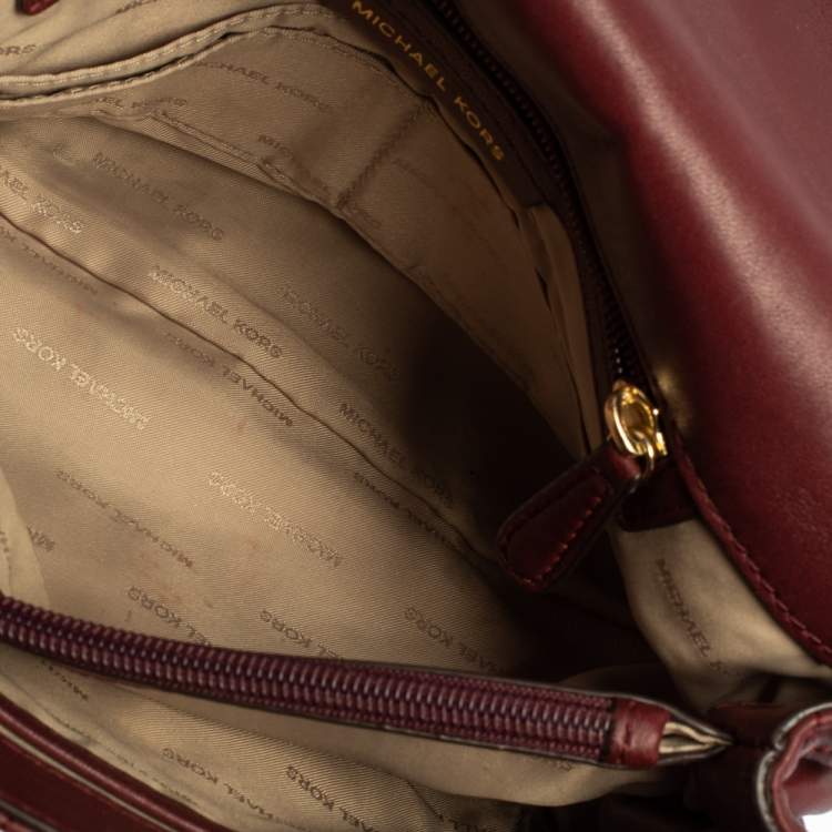Pre Owned Michael Kors Burgundy Leather Large Sloan Shoulder Bag