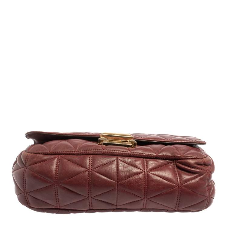 Pre Owned Michael Kors Burgundy Leather Large Sloan Shoulder Bag