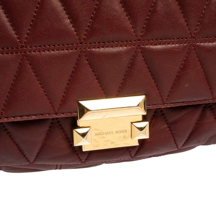 Pre Owned Michael Kors Burgundy Leather Large Sloan Shoulder Bag