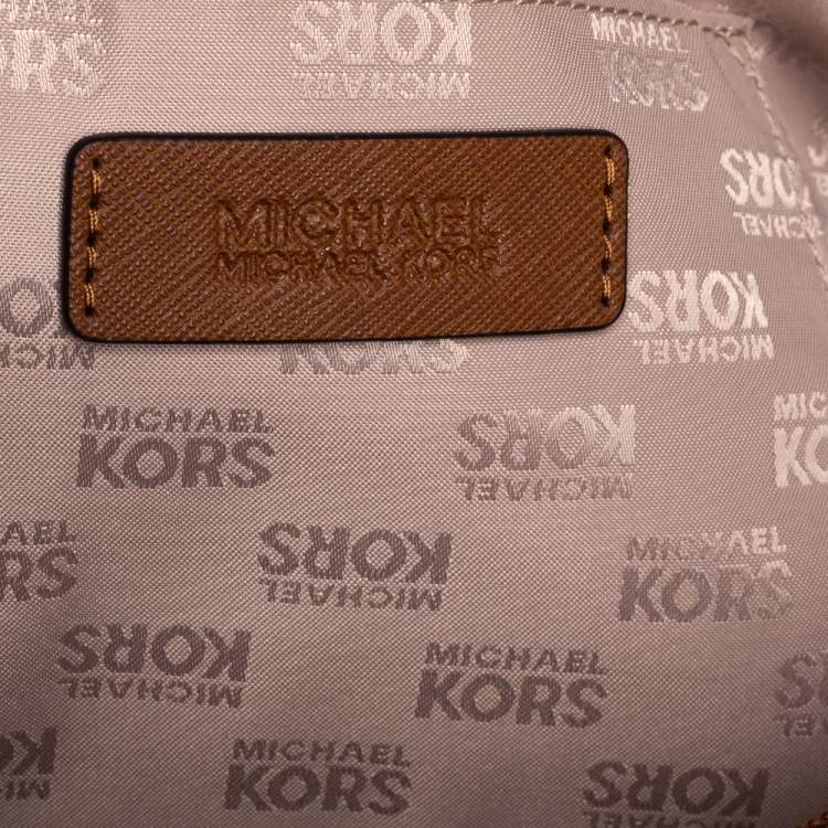 Pre Owned Michael Kors Brown Saffiano Leather Large Jet Set Tote