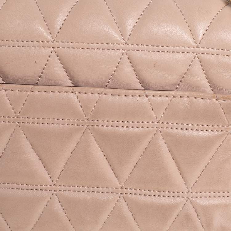 Pre Owned Michael Kors Pink Matelassé Leather Small Sloan Shoulder Bag