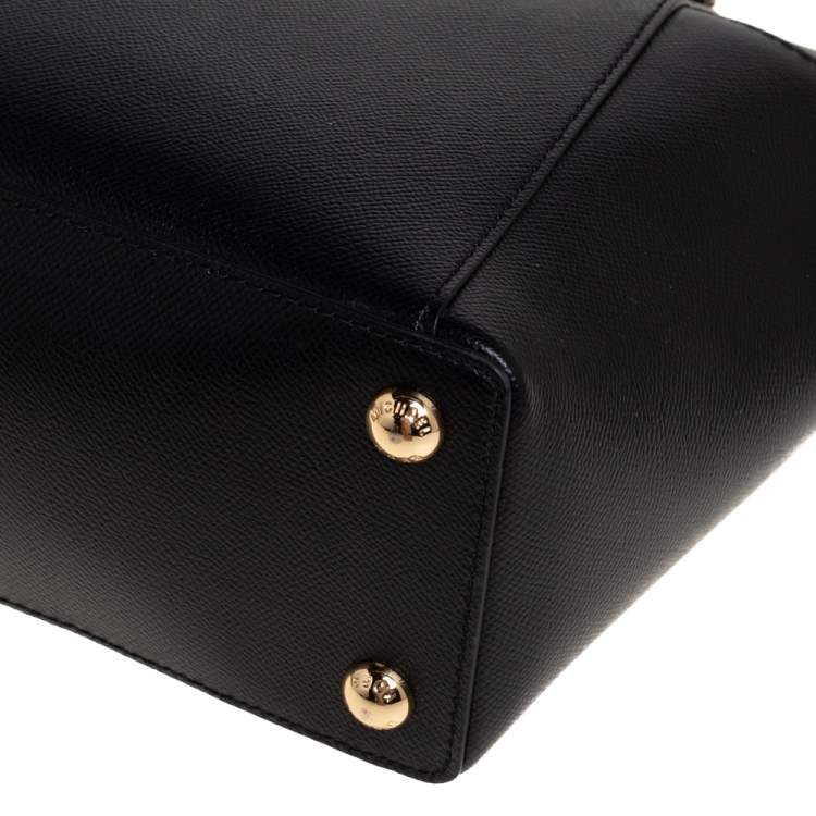 Pre Owned Michael Kors Black Leather Medium Jet Set Top Zip Tote