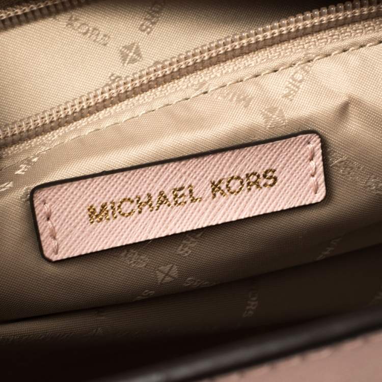 Pre Owned Michael Kors Pink Saffiano Leather Medium Selma Tote