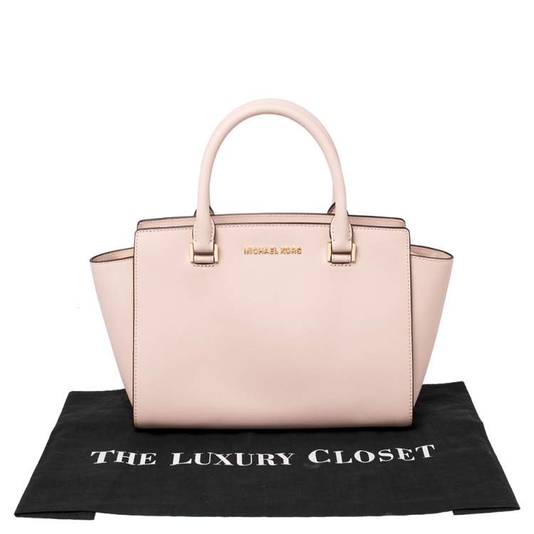Pre Owned Michael Kors Pink Saffiano Leather Medium Selma Tote