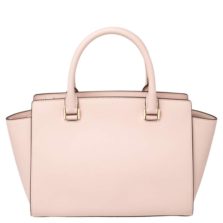 Pre Owned Michael Kors Pink Saffiano Leather Medium Selma Tote