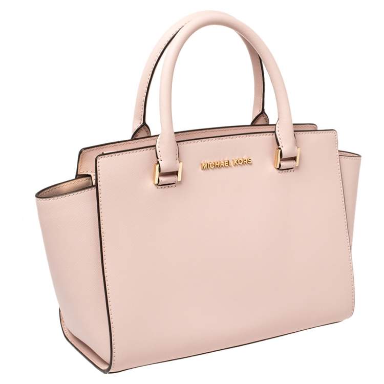 Pre Owned Michael Kors Pink Saffiano Leather Medium Selma Tote