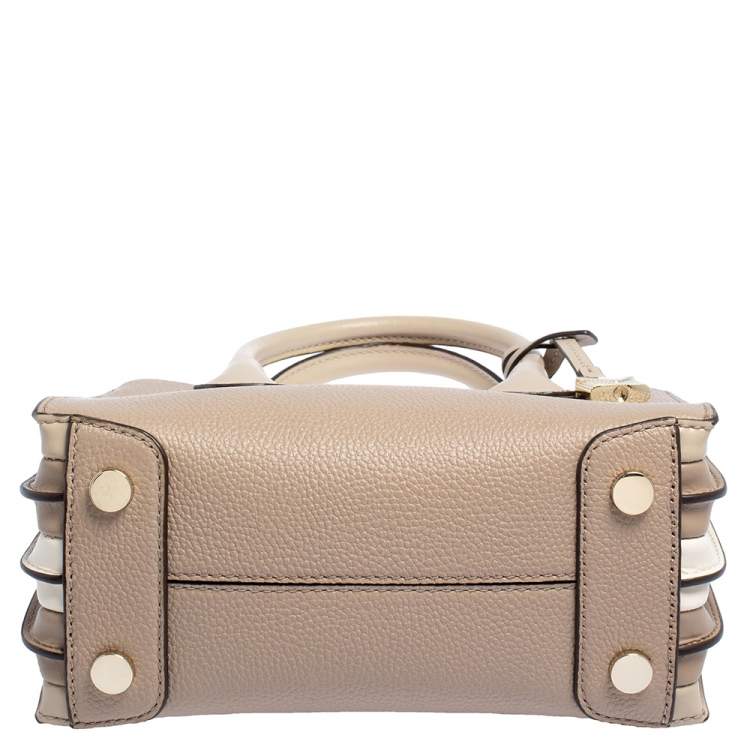 Pre Owned Michael Kors Beige Leather Mini Mercer Tote