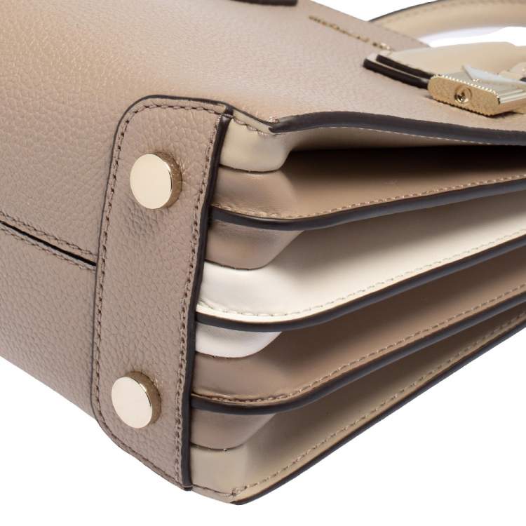 Pre Owned Michael Kors Beige Leather Mini Mercer Tote