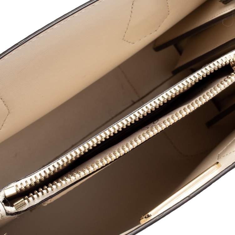 Pre Owned Michael Kors Beige Leather Mini Mercer Tote