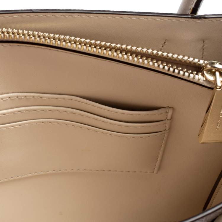 Pre Owned Michael Kors Beige Leather Mini Mercer Tote