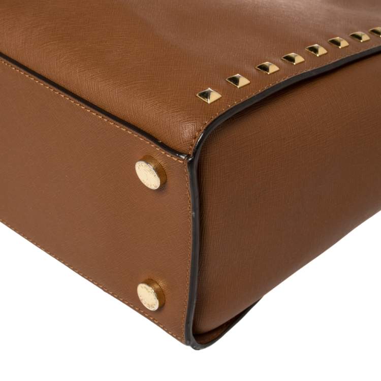 Pre Owned MICHAEL Michael Kors Brown Saffiano Leather Large Selma Tote