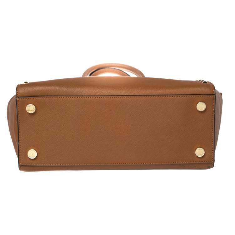 Pre Owned MICHAEL Michael Kors Brown Saffiano Leather Large Selma Tote
