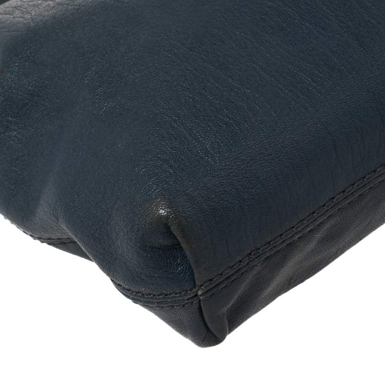 Pre Owned Michael Kors Blue Leather Hamilton Crossbody Bag