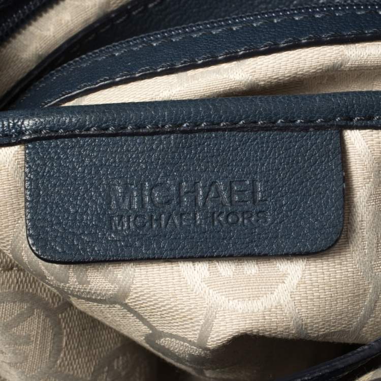 Pre Owned Michael Kors Blue Leather Hamilton Crossbody Bag