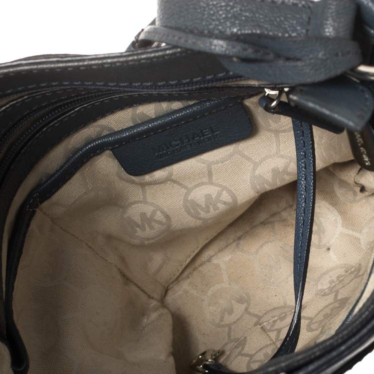 Pre Owned Michael Kors Blue Leather Hamilton Crossbody Bag