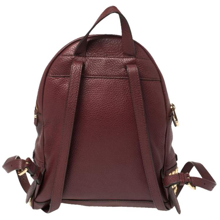 مملوكة مسبقًا Michael Kors Burgundy Leather Small Studded Rhea Backpack