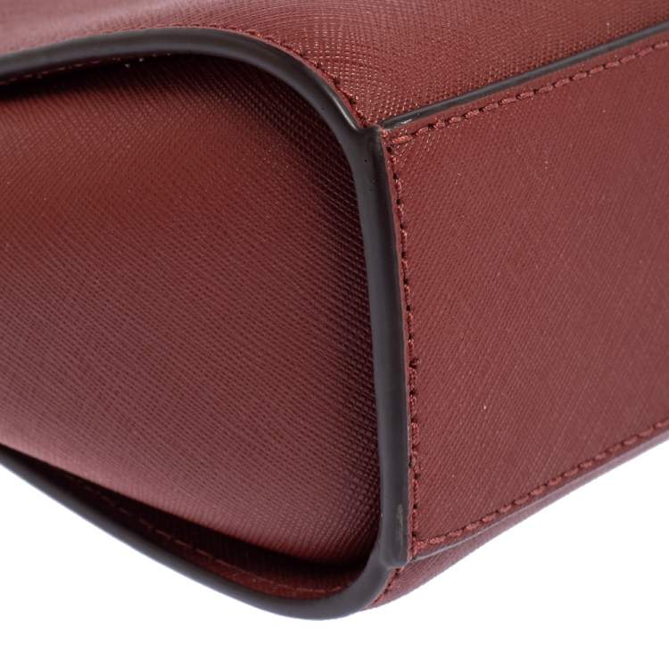 Pre Owned Michael Kors Red Leather Mini Selma Crossbody Bag