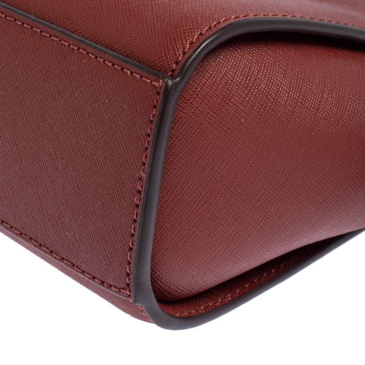 Pre Owned Michael Kors Red Leather Mini Selma Crossbody Bag