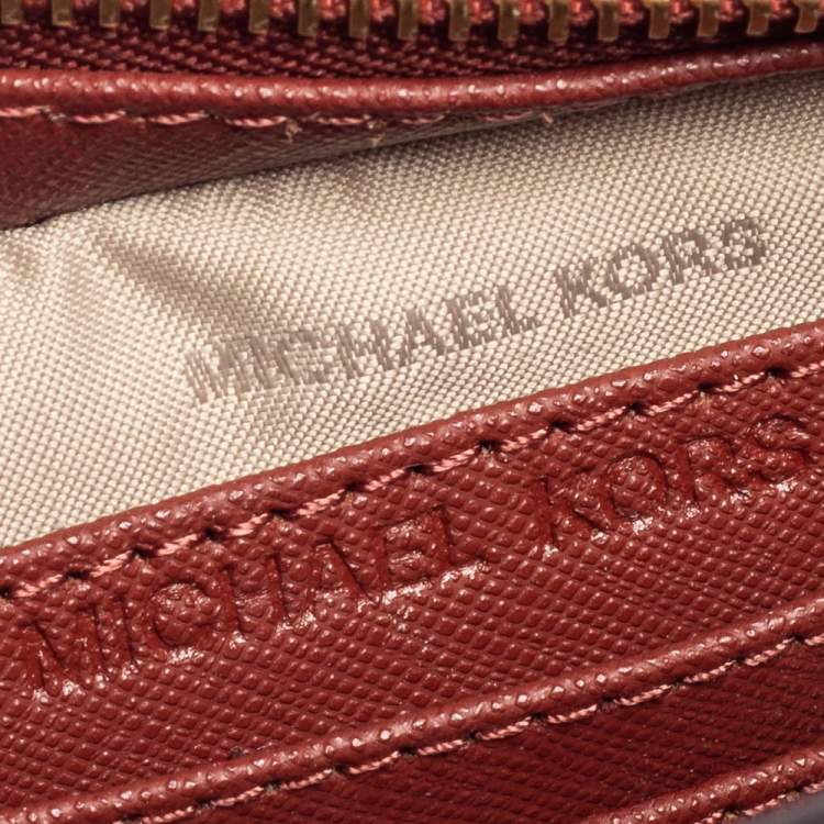 Pre Owned Michael Kors Red Leather Mini Selma Crossbody Bag