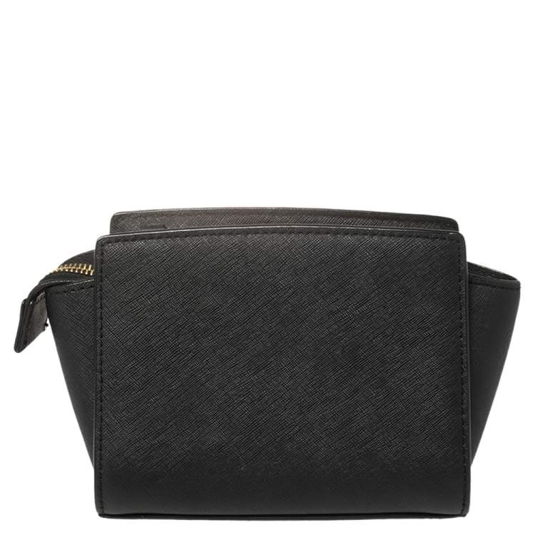 Pre Owned Michael Kors Black Saffiano Leather Mini Selma Crossbody Bag