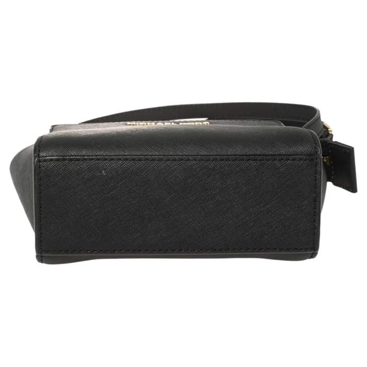 Pre Owned Michael Kors Black Saffiano Leather Mini Selma Crossbody Bag