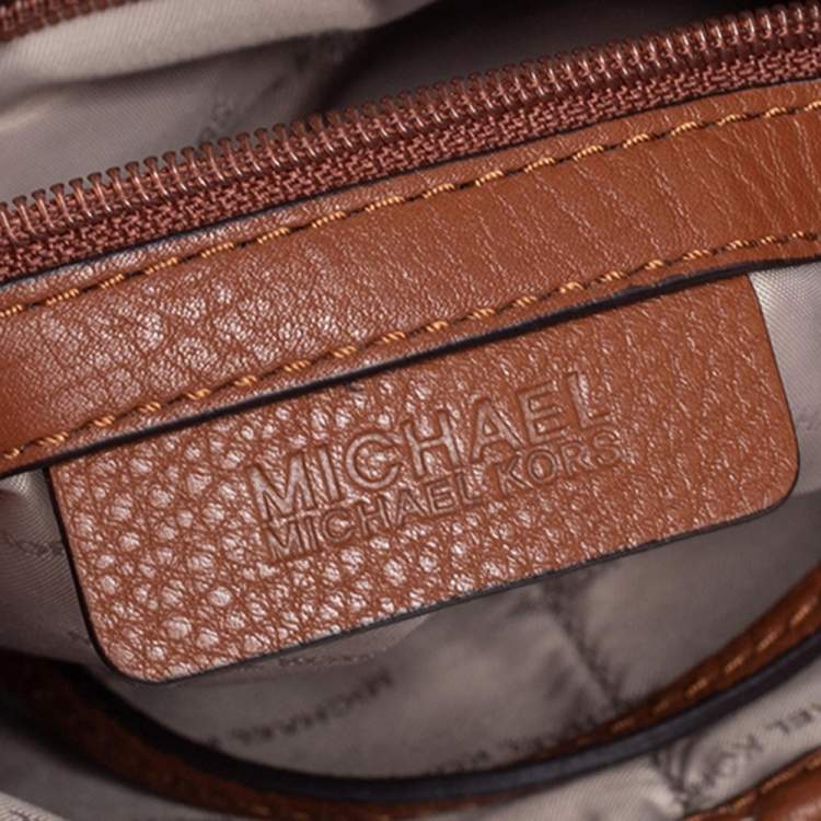 Pre Owned Michael Kors Brown Pebbled Leather Lupita Hobo