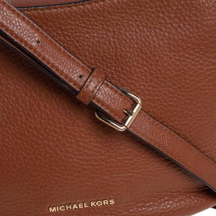 Pre Owned Michael Kors Brown Pebbled Leather Lupita Hobo