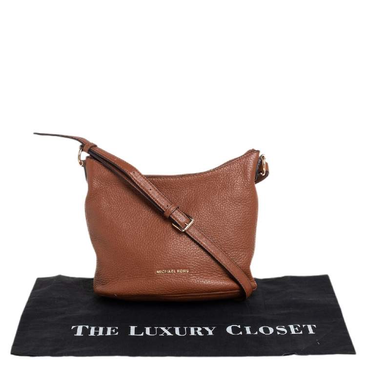 Pre Owned Michael Kors Brown Pebbled Leather Lupita Hobo