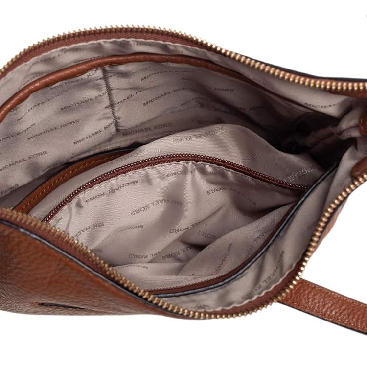 Pre Owned Michael Kors Brown Pebbled Leather Lupita Hobo