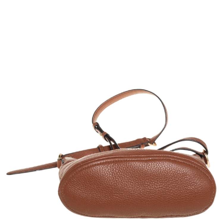 Pre Owned Michael Kors Brown Pebbled Leather Lupita Hobo