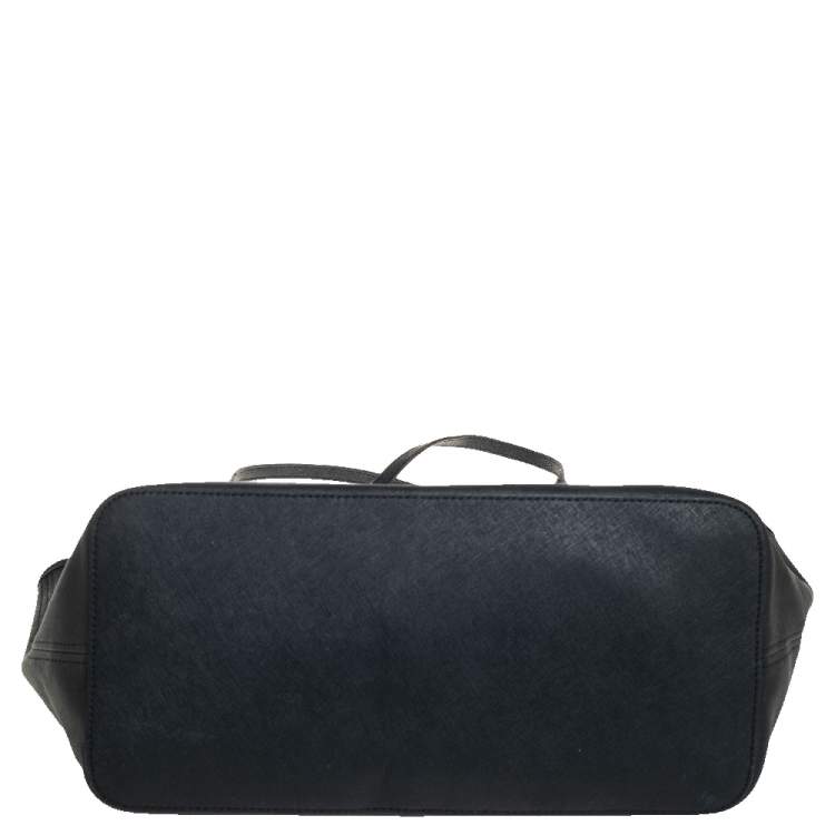 Pre Owned Michael Kors Black Leather Large Jet Set Travel Tote