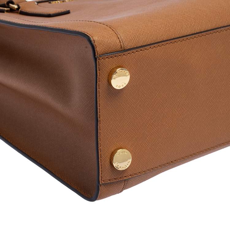 Pre Owned Michael Kors Brown Saffiano Leather Dillon Tote
