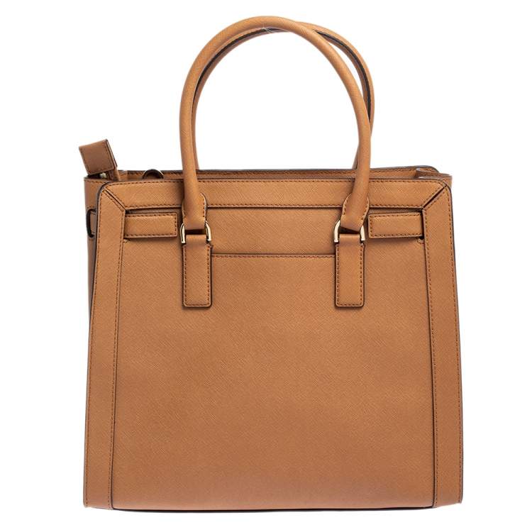 Pre Owned Michael Kors Brown Saffiano Leather Dillon Tote